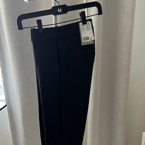 Black pinstripe straight pants